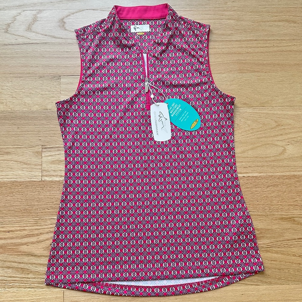 NWT Sleeveless Zip Polo Shirt